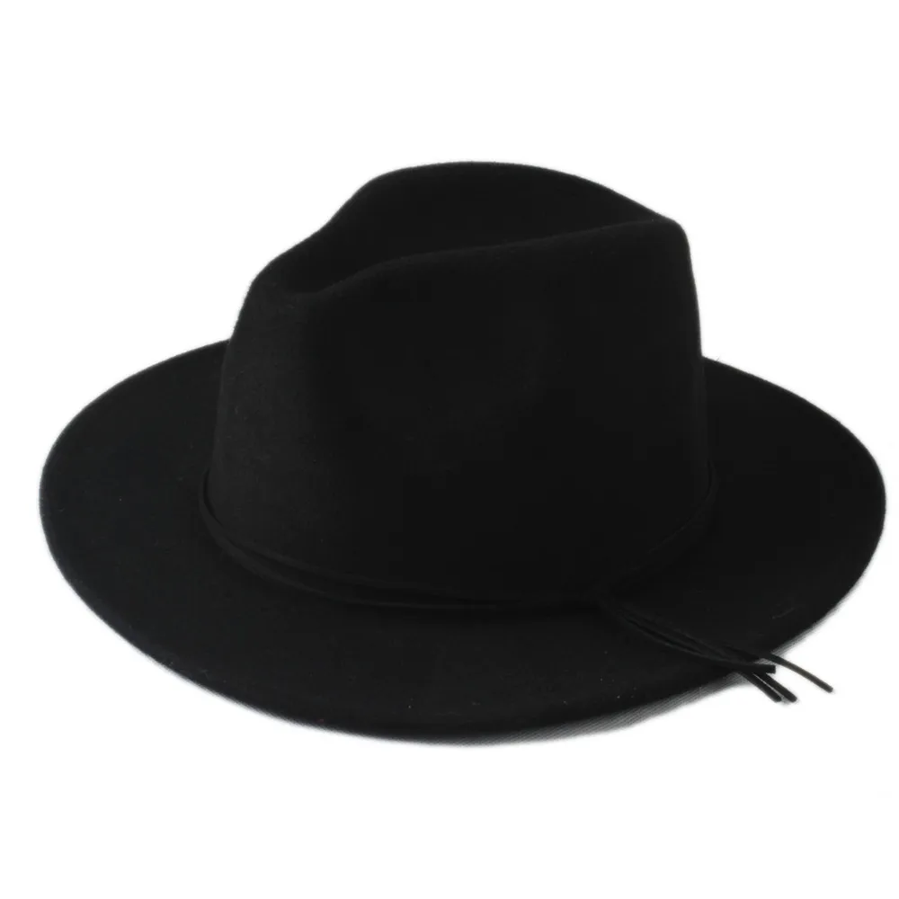 Шерсть Унисекс Женская Мужская Chapeu Feminino Fedora Шляпа Для Laday Мужская шерстяная Панама повязка на голову Джаз церковный топ шляпа