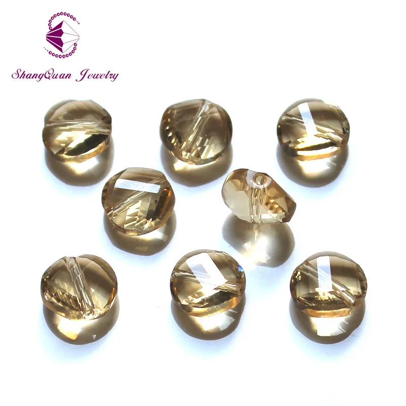 

Shangquan Twist Shape AAA Austrian crystal beads 10mm 50pcs Button glass beads for jewelry making bracelet DIY