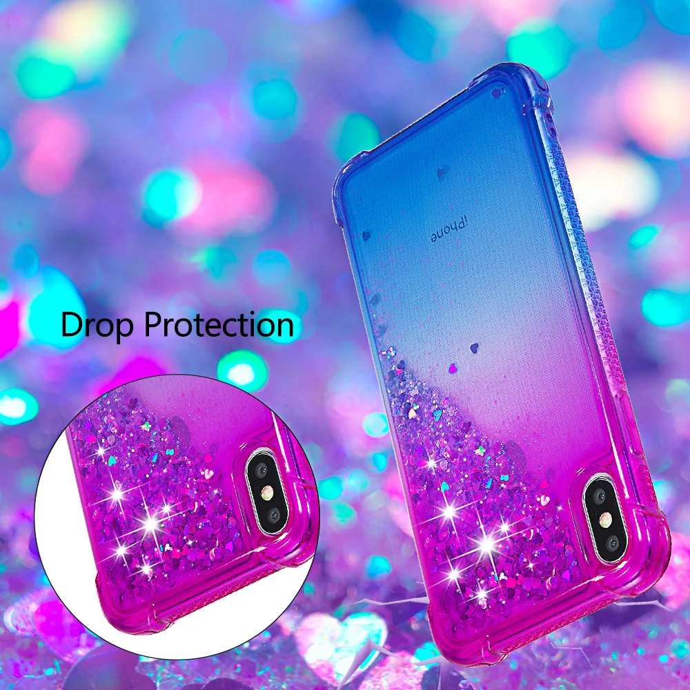 Tikono жидкие блестки песок Чехлы для мобильных телефонов iphone 6 6s 7 8 Plus X XR XS сердце