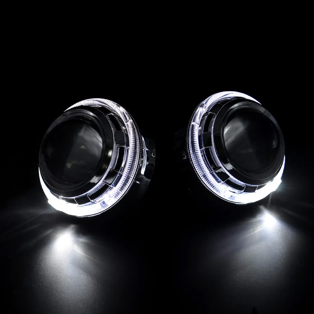 2 шт. 3 0 дюйма DRL led дневной пробежки ангельские глазки объектив проектора кожухи