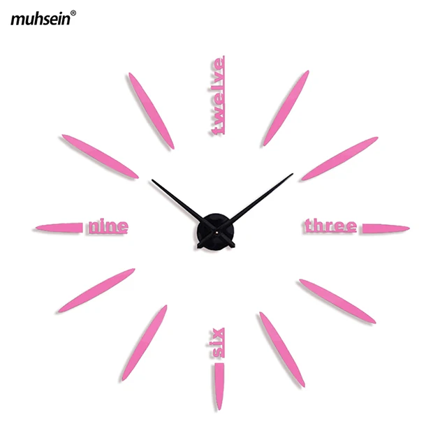 pink Новые настенные часы модные часы для гостиной акриловые зеркальные стикер настенные часы кварцевые современные украшения дома - Цвет: pink