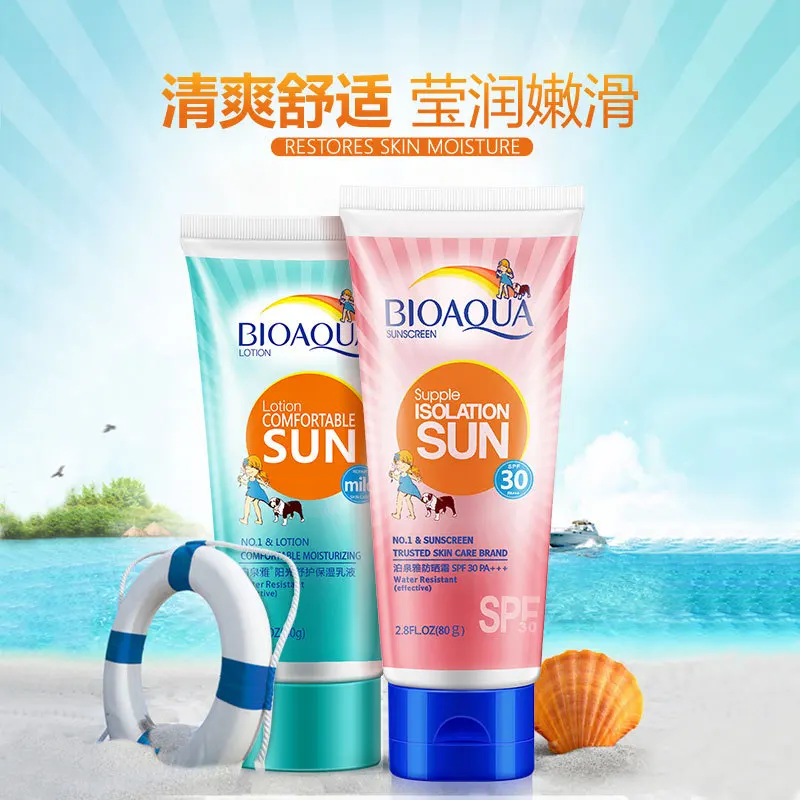 Bioaqua 2pcs Sun Cream Moisturizing UV Radiation Protection Face Sunscreen Sunblock Lotion SPF30+ | Красота и здоровье