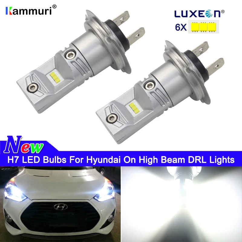 Белый 6000 К без ошибок питание от Luxen светодиодный H7 лампы для Hyundai Genesis Sonata Veloster Accent