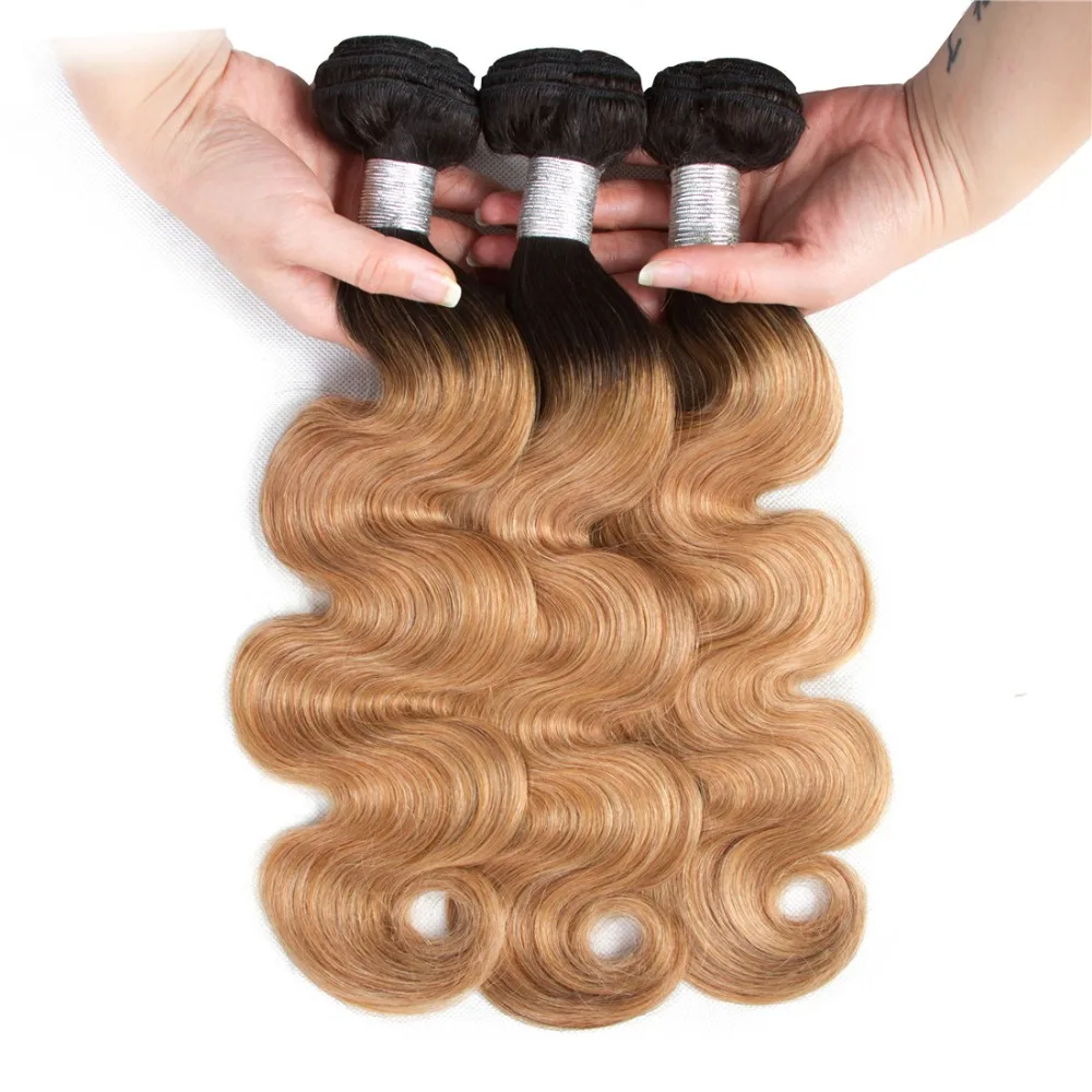 Эффектом деграде (переход от темного к Bodywave пряди с закрытием 1B27 Мёд светлые