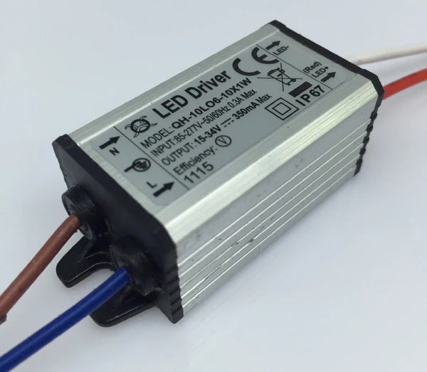 Бесплатная доставка водонепроницаемый светодиодный драйвер 10 Вт фонарь 6 10x1W 350mA