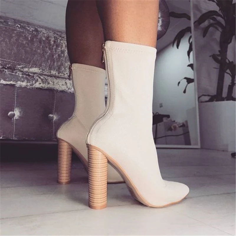 Женские ботильоны женские ботинки модные эластичные из эластичной ткани с