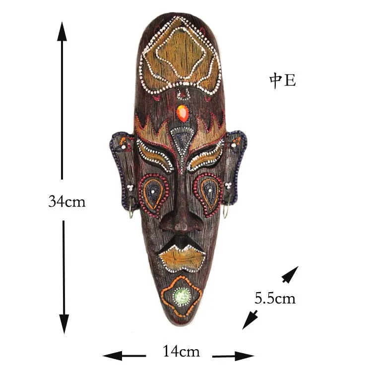 3D Creative Resin Crafts African Mask Small Wall Mural Bar Home Decoration Entrance Hangings Retro Folk Art | Дом и сад