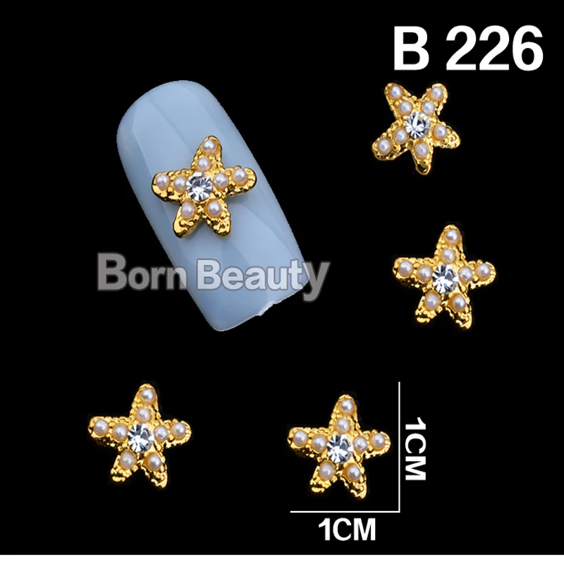 10 шт./упак. золотые бабочки Якорь Шарм Дизайн Блестки для украшения ногтей