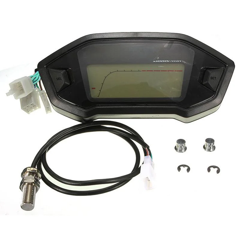TKOSM универсальный мотоцикл lcd цифровой спидометр одометр подсветка мотоцикла одометр для 1,2, 4 цилиндра