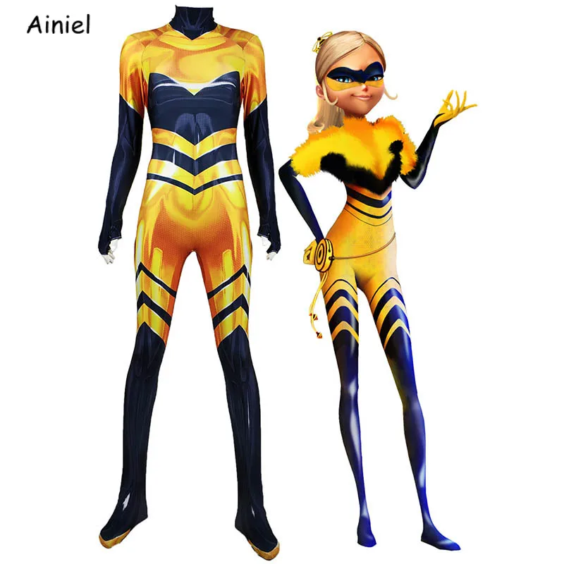 Аниме королева пчела Божья коровка маскарадные костюмы Zentai боди комбинезон королева пчела Хэллоуин Карнавальный костюм для взрослых женщин девочек детей