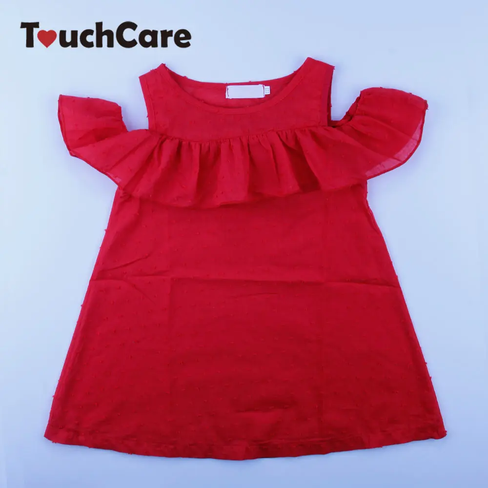 Платья принцессы с оборками для маленьких девочек платье открытыми плечами