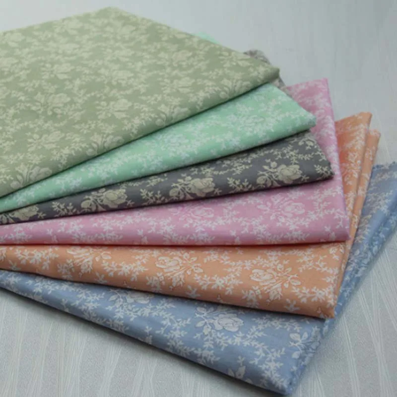 Винтажная пасторальная саржевая ткань из 100% хлопка с цветами розы для одежды