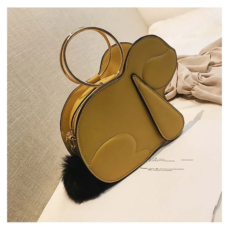 Moeluohouse собака форма для женщин девушка плеча Crossbody сумка строка PU кольца