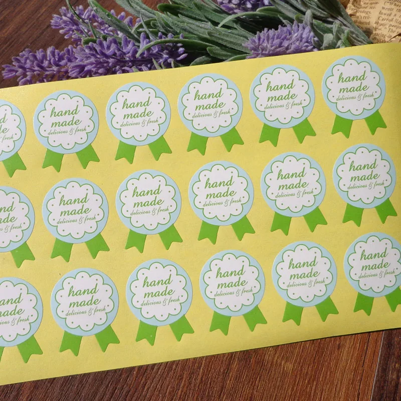 102 шт. бумажная наклейка в форме медали зеленая герметизирующая ручной работы