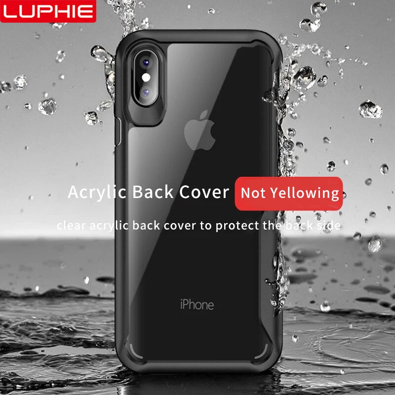 LUPHIE противоударный защитный чехол для iPhone 11 12 Pro XR 8 7 Plus Прозрачный 6 XS Max роскошный
