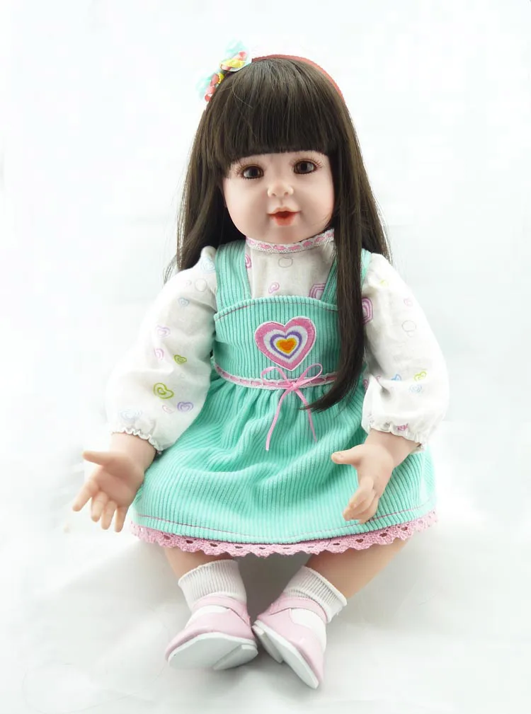 Мягкий на ощупь lifelike малыша принцесса девочка кукла с длинными волосами 20 дюймов