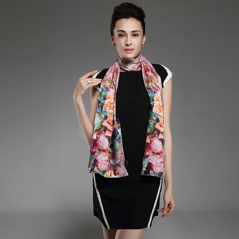 Шарф высокого качества из 100% натурального шелка шаль накидка хиджаб женские