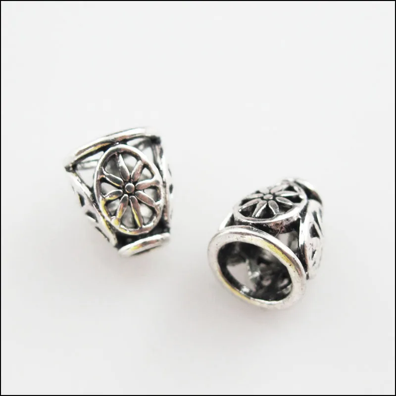 40Pcs Tibetan Silver Color Flower Cone End Bead Caps Craft DIY 8x9mm | Украшения и аксессуары