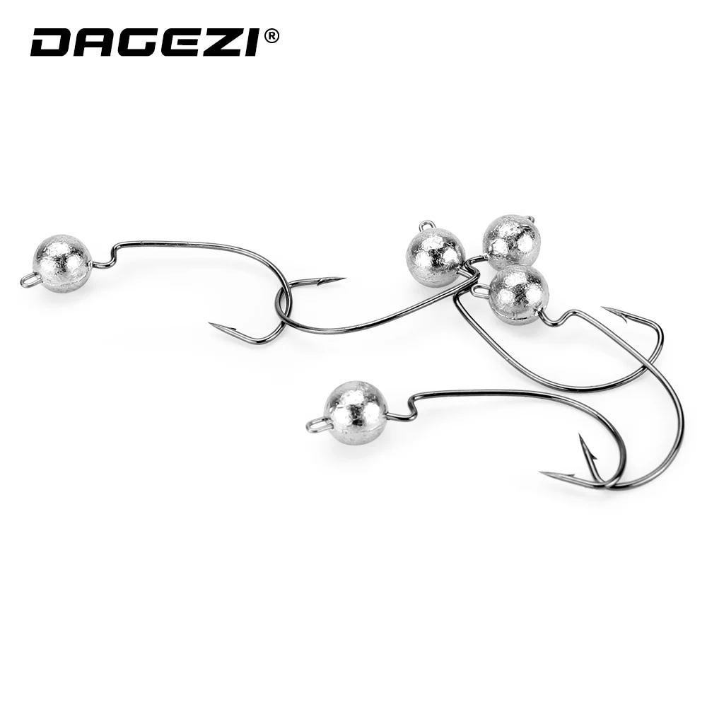 DAGEZI блесна приманка со свинцовым крючок 3.5g/5g/7g 5 шт./лот рыболовный Lead Jig Grank Мягкие
