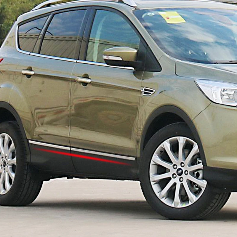 Для Ford Escape Kuga 2013 Chrome дверь боковая линия обшивка крышка Гарнир Полосы акцент
