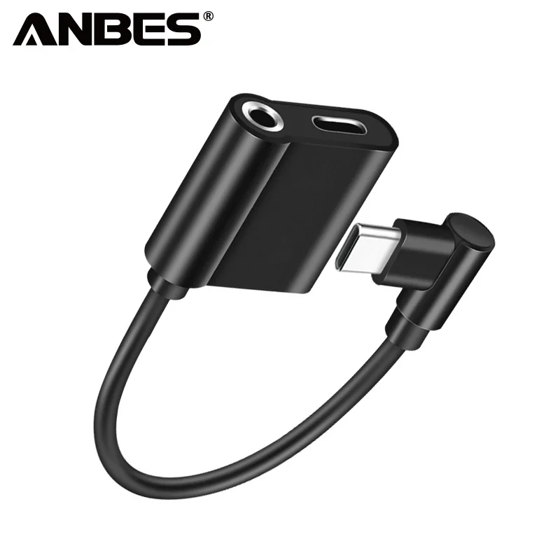 ANBES Usb Тип C адаптер Зарядное устройство аудио кабель 2 в 1 до 3 5 мм разъем для