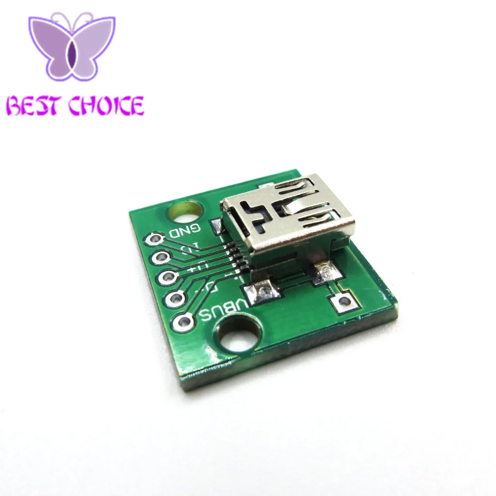 5 шт. Мини USB адаптер DIP контактный гнездовой разъем тип B конвертер pcb|Измерители