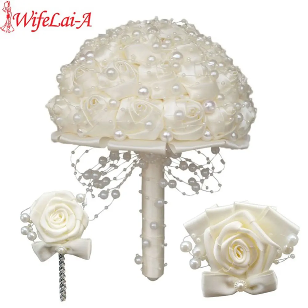 Цветок на запястье и бутоньерка искусственная Роза Свадебная заколка цвета