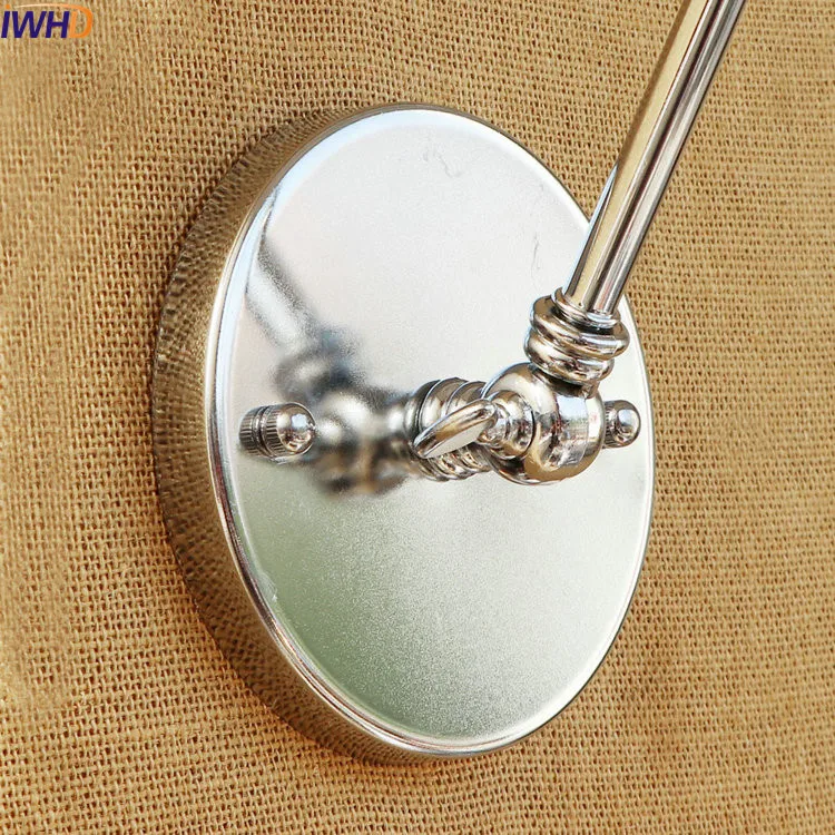 IWHD Серебряная Свинг длинная рука винтажная настенная лампа светодиодные