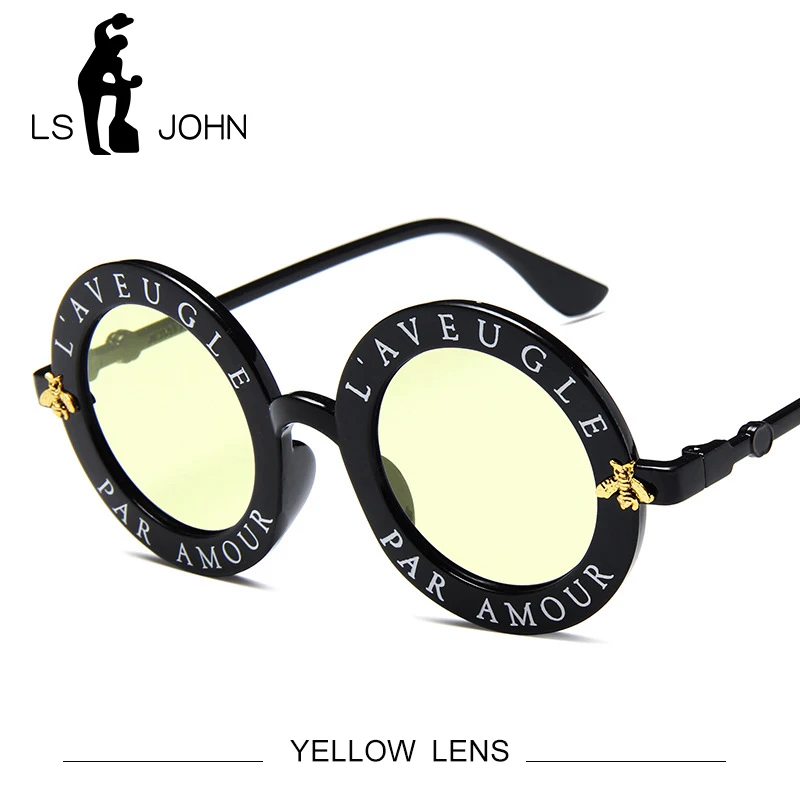 YELLOW LS JOHN, новинка, Ретро стиль, круглые солнцезащитные очки для женщин, фирменный дизайн, Ретро стиль, градиентные оттенки, солнцезащитные очки, UV400 Oculos Feminino Lentes - Цвет линз: YELLOW