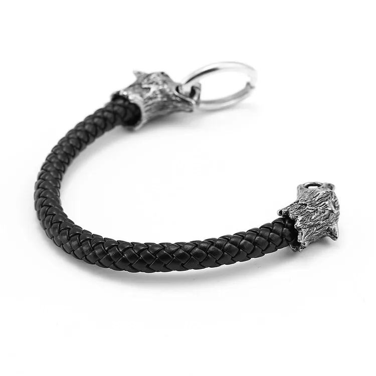 Человек волчья голова Волка тотемный браслет сплава кожаный браслет|leather bracelet|alloy