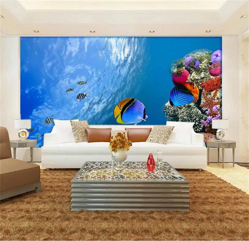 

3d обои, фотообои на заказ, Детская роспись, гостиная, морской мир, цветочный 3D-рисунок, фоновые Настенные обои для стены 3d