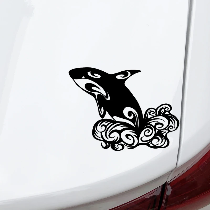 YJZT 17.3CM*13.1CM Whale Decorate Cartoon Pattern Car Trunk Sticker Vinyl Decal Black/Silver C4-2206 | Автомобили и мотоциклы