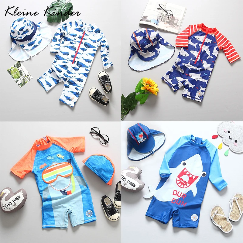 2020 Summer Baby Boy Swimwear One Piece Swimsuit UPF50+ Sun Protection Long Sleeve Infant Toddler Boys Swimming Bathing Suit | Детская