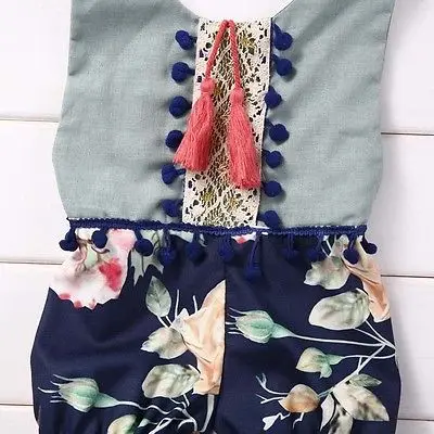 Хлопковый комбинезон в стиле пэчворк с цветочным рисунком для новорожденных