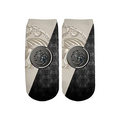 PLstar Cosmos Game of Thrones socks Summer Fashion 3D Cotton Socks Colorful Warm Short Ankle Socks high quality-2 - Цвет: 3