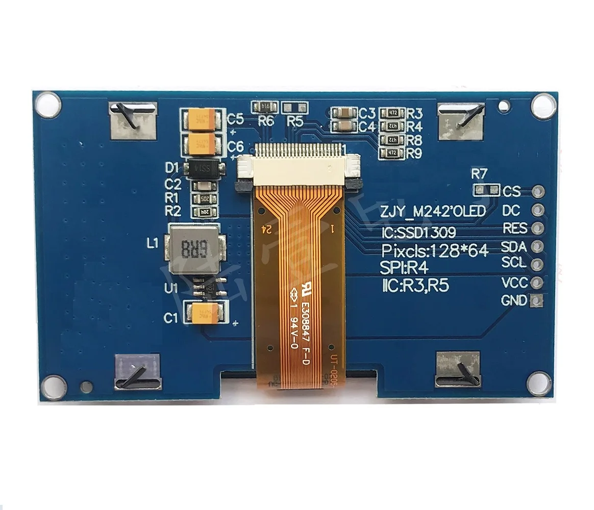 2,4" дюймовый 12864 128*64 OLED дисплей модуль IIC IEC SPI серийный белый/синий/зеленый/желтый ЖК-экран для C51 STM32 SSD1309