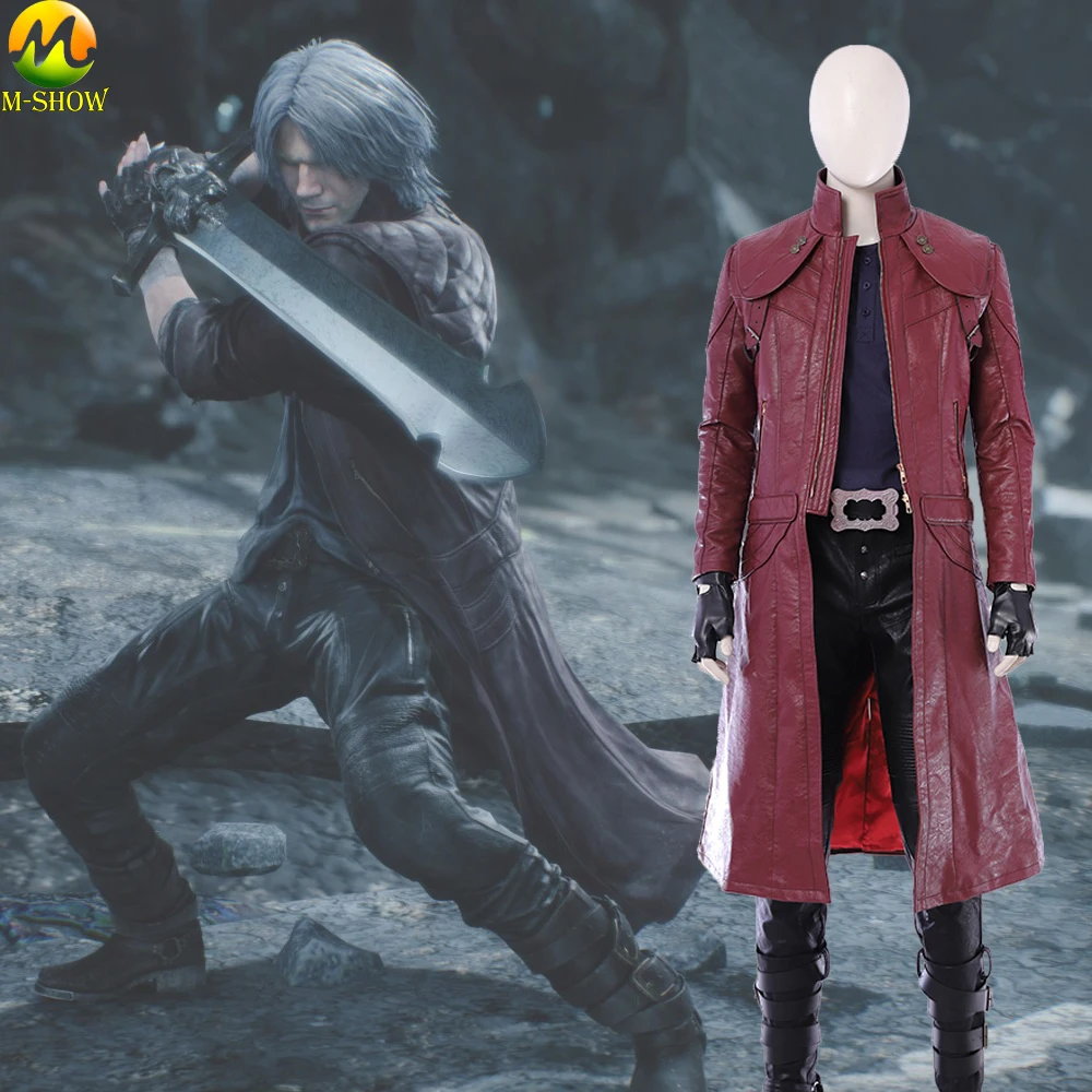 DMC 5 Данте косплей костюм Данте косплей Красная кожаная куртка Костюмы на Хэллоуин для мужчин на заказ