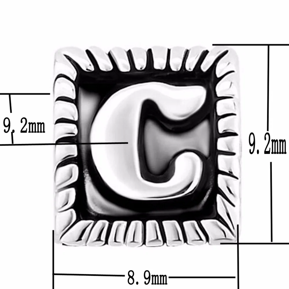 slide charm Free shipping Valentine's Day gift antique style &quotC&quot letter triangle beads fit Pandora bracelet | Украшения и