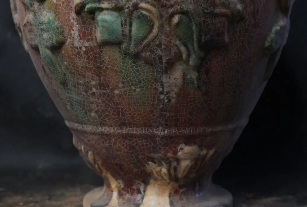 16&quotOld Imperial Dynasty Tang Sancai Pottery Porcelain Flower Vase Bottle Pot | Дом и сад