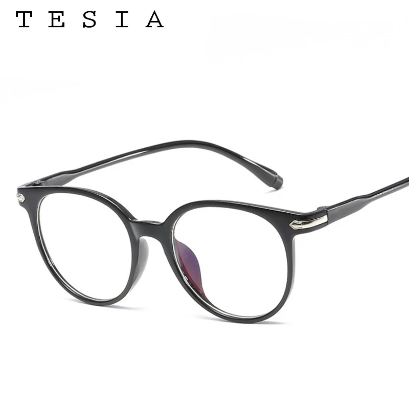 Оптические очки в круглой оправе унисекс винтажные с прозрачными линзами Прямая