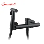 Smesiteli латунный портативный биде-душ с матовой черной отделкой, горячая и холодная вода биде-смеситель ручной биде