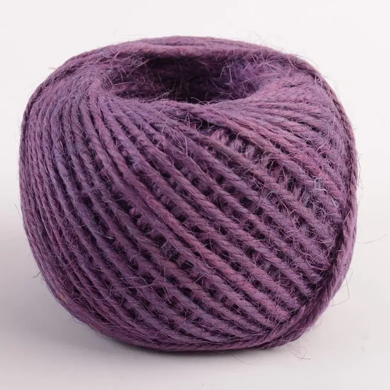 Dark Purple 50 метров натуральная Мешковина гессиан джутовый шнур-шпагат пеньковая веревка вечерние упаковка для свадебного подарка кордная нить DIY Скрапбукинг Ремесло деко - Цвет: Dark Purple