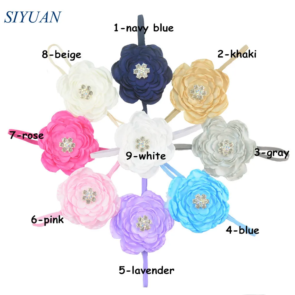 Обтягивающая повязка на голову 5 шт./лот с 7 слоями сатина цветок и блестящие