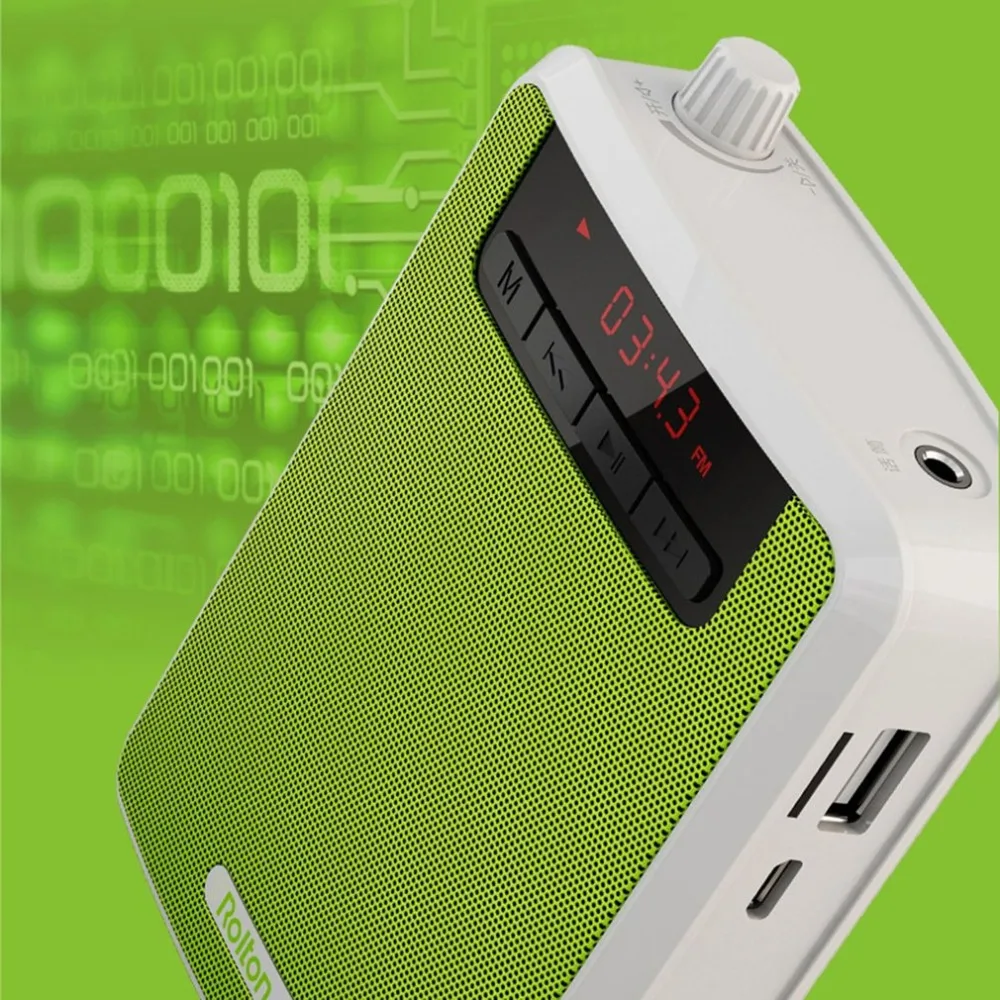 Портативный усилитель звука Rolton зажим для поясной ленты с FM TF MP3 Powerbank