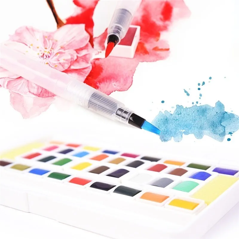 1 комплект масляная пигментная щетка ручка акварельные краски портативная