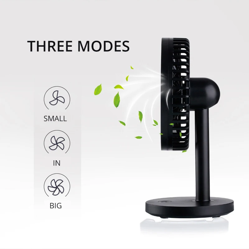 USB Настольный вентилятор бесшумный Электрический портативный с 3 скоростями