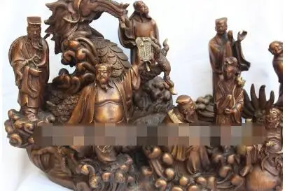 19 &quotДинастия Китайский дворец Фиолетовый Бронзовый Дракон Восемь бессмертных