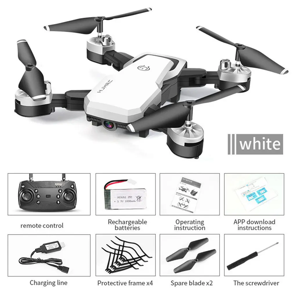 5MP White HJ28 складной Радиоуправляемый Дрон 4 канала Wifi 2MP/5MP FPV камера Дрон высота удержания жестов фото/видео Радиоуправляемый квадрокоптер модель вертолета - Цвет: 5MP White