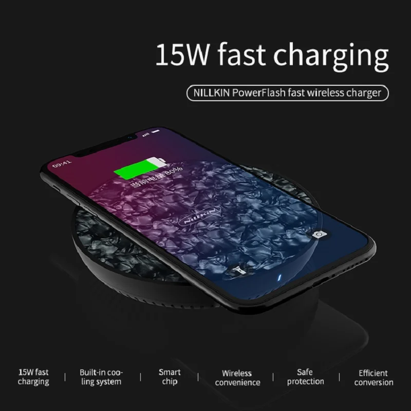 NILLKIN PowerFlash 15 Вт Qi быстрое зарядное устройство для Samsung note 10 plus s9 s10 Беспроводное iphone