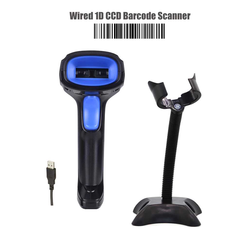 Низкая цена ручной сканер штрих кода считыватель красный свет USB проводной 1D CCD